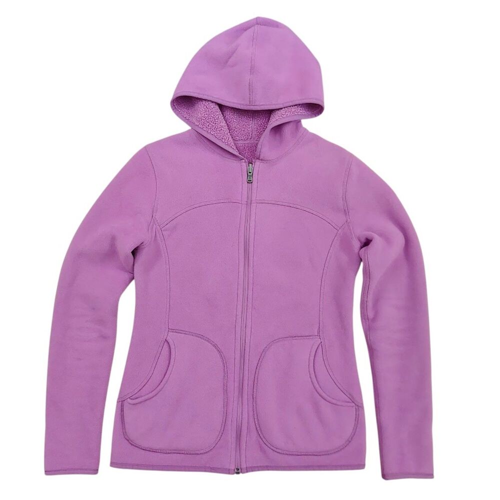 Tek Gear Reversible Sherpa Fleece Jacket Womens XS Purple Hooded Full Zip